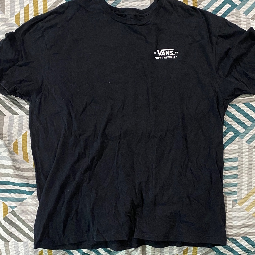 Vans Men's Black Tee with White Logo
